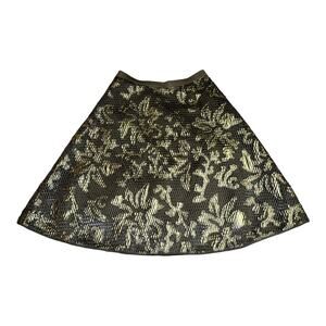 Anthropologie Yoana Baraschi Laser Cut Floral A Line Skirt SZ S Black